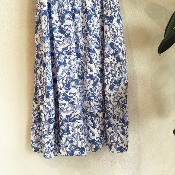 Quince Womens European Fit & Flare Floral Linen Dress Large Cottagecore Pockets - Picture 3 of 10